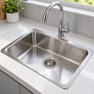Pia de cozinha em aço inox